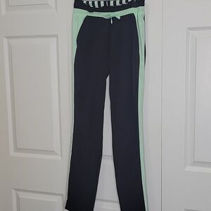 LULULEMON ATHLETICA Black and Green Track Pants SIZE 2
